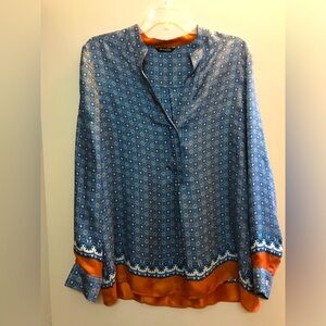 Beautiful Silk Massimo Dutti Long Sleeve Top